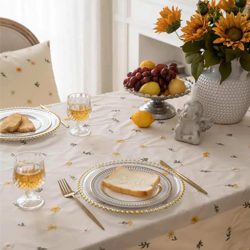 Embroidered Cotton Tablecloth