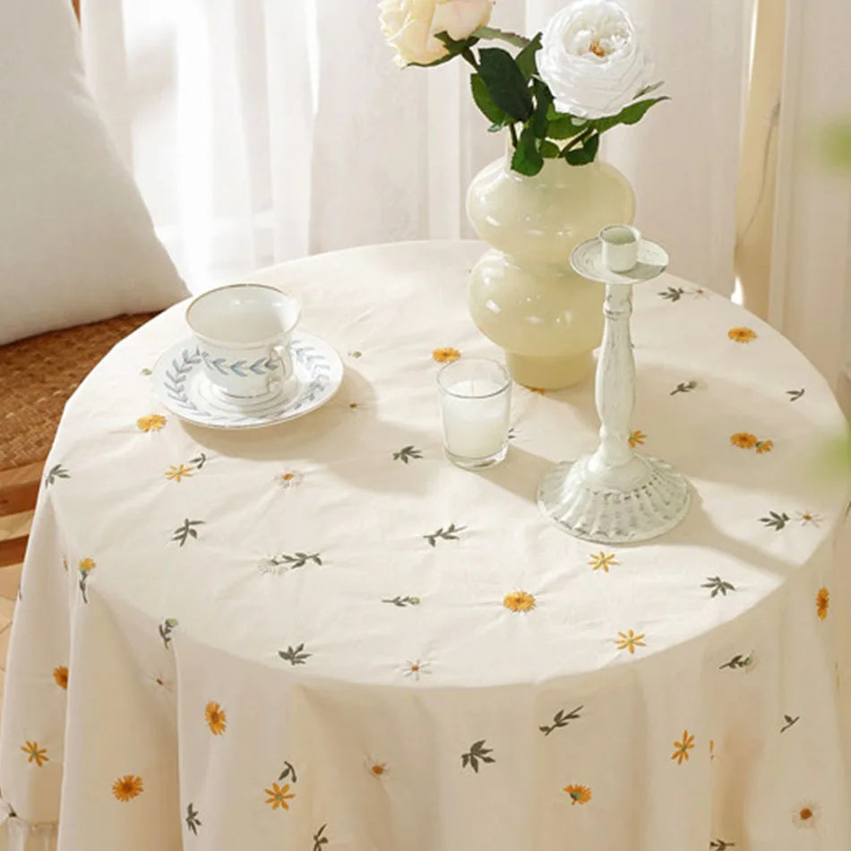 Embroidered Cotton Tablecloth