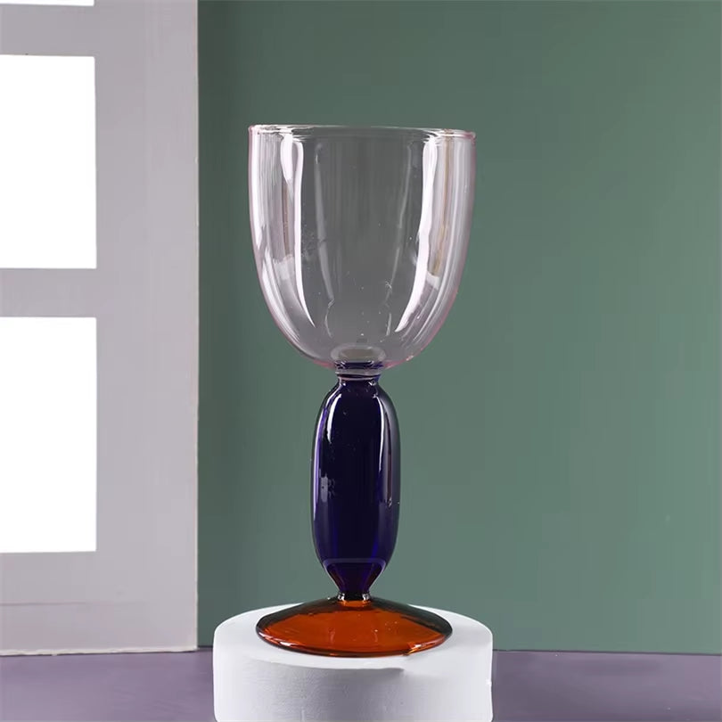 Contrast Color Wine & Water Glasses | 1pc